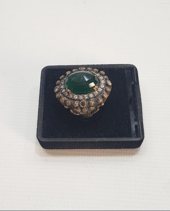 YEŞİL TAŞLI GÜMÜŞ HÜRREM YÜZÜK