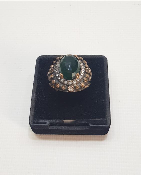 YEŞİL TAŞLI GÜMÜŞ HÜRREM YÜZÜK