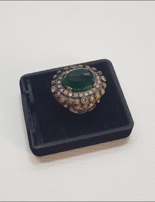 YEŞİL TAŞLI GÜMÜŞ HÜRREM YÜZÜK