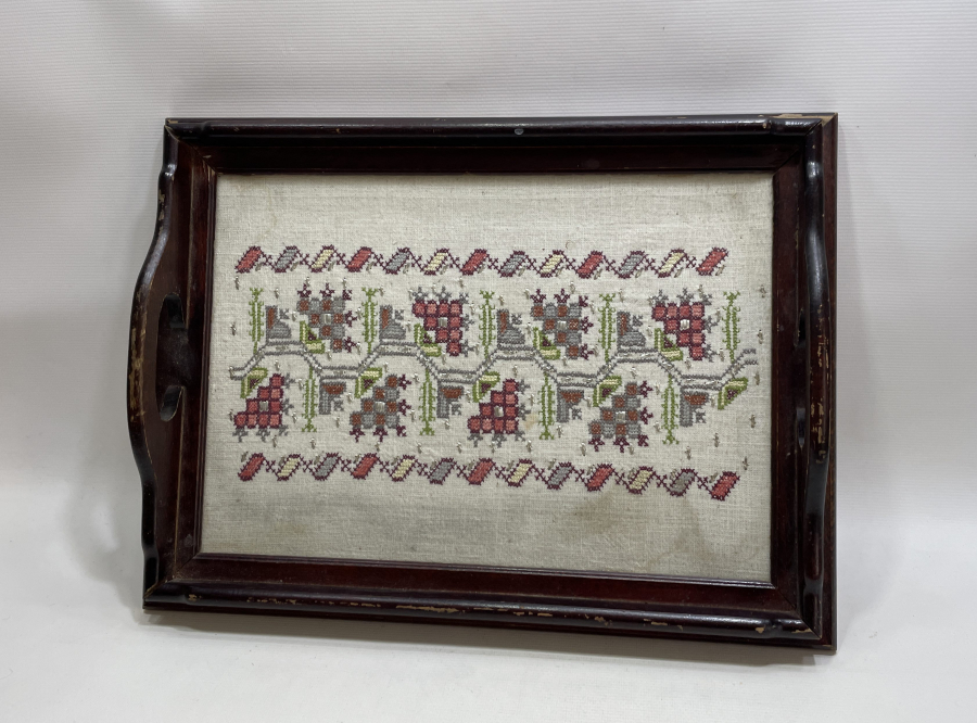 HESAP İŞİ ANTİKA AHŞAP SÖZ TEPSİSİ