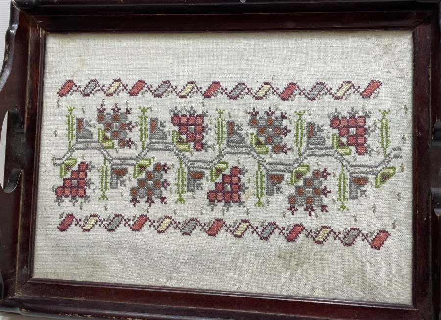 HESAP İŞİ ANTİKA AHŞAP SÖZ TEPSİSİ