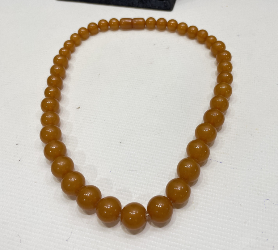 OSMANLI DÖNEMİ BÜYÜK HABBELİ SECCAR DAMLA KEHRİBAR GERDANLIK