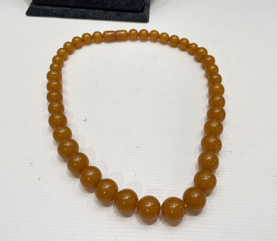 OSMANLI DÖNEMİ BÜYÜK HABBELİ SECCAR DAMLA KEHRİBAR GERDANLIK