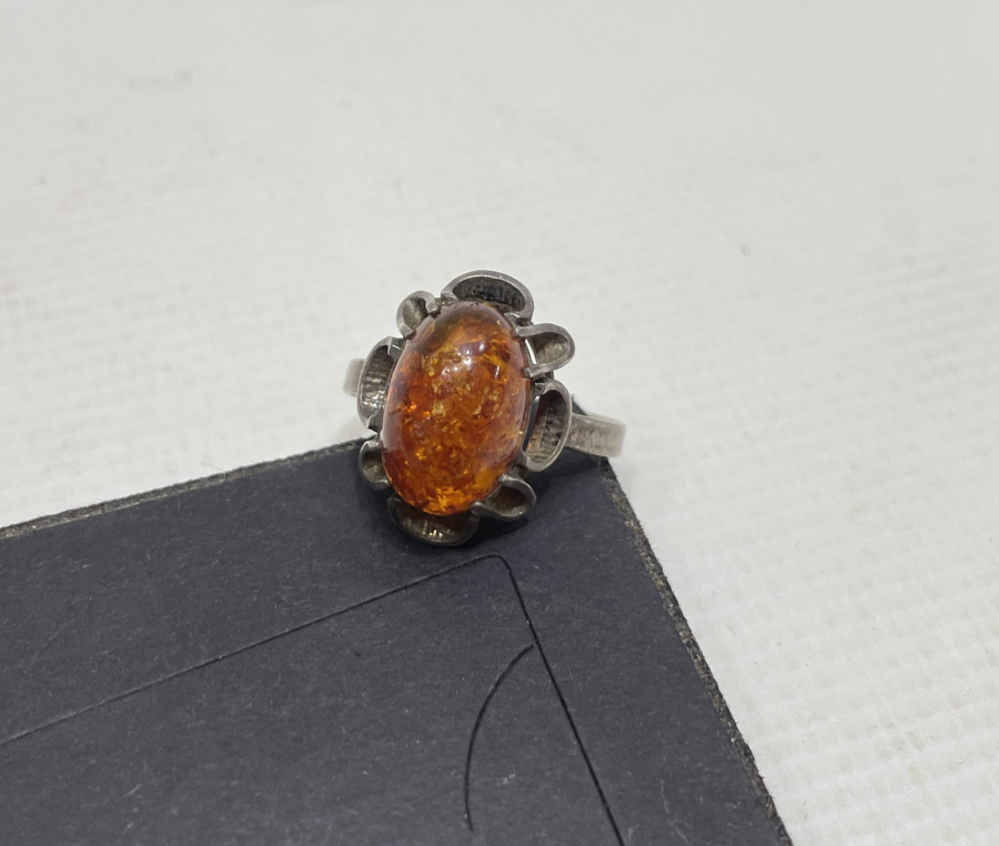 DAMLA KEHRİBAR TAŞLI GÜMÜŞ YÜZÜK