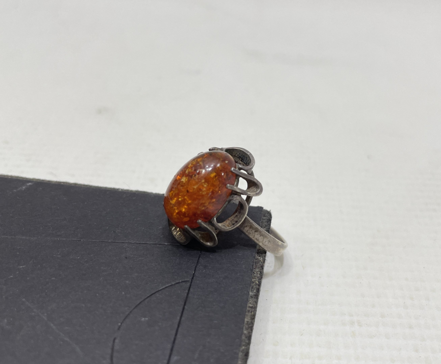 DAMLA KEHRİBAR TAŞLI GÜMÜŞ YÜZÜK