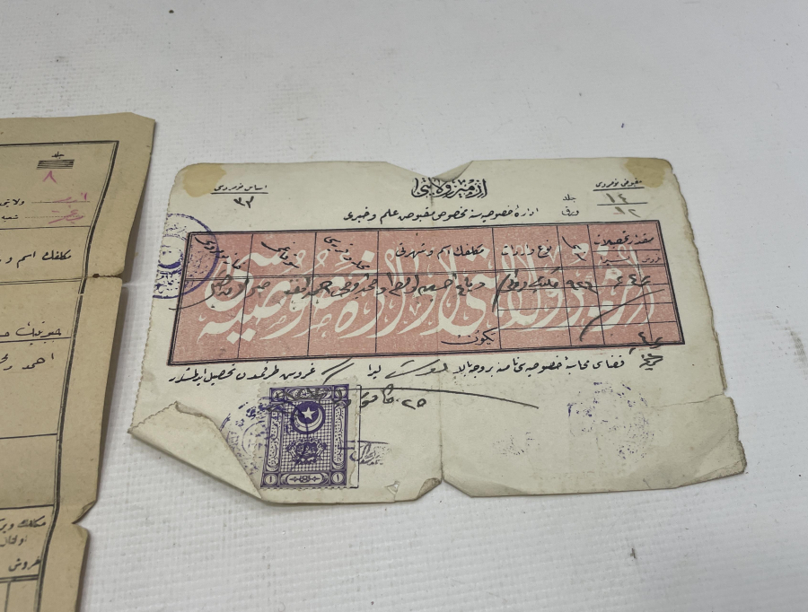 OSMANLI DÖNEMİ 2 ADET MAKBUZ