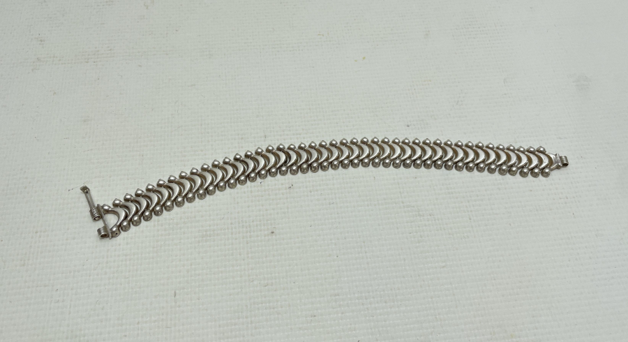 ÖZEL YAPIM BAKLALI GÜMÜŞ BİNDALLI BİLEKLİĞİ