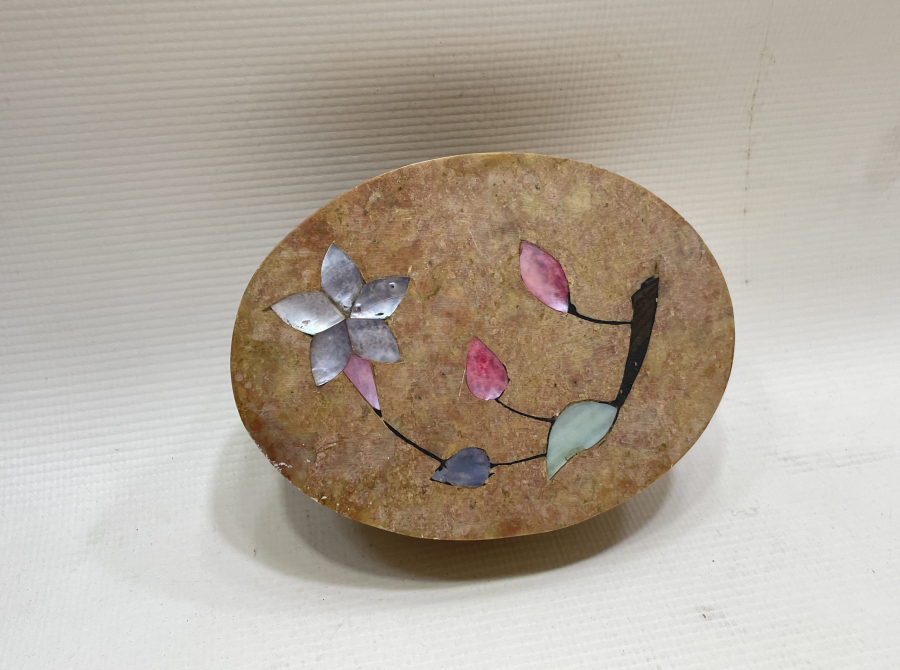 TAMAMI EL YAPIMI DOĞAL TAŞ KAPAKLI KUTU