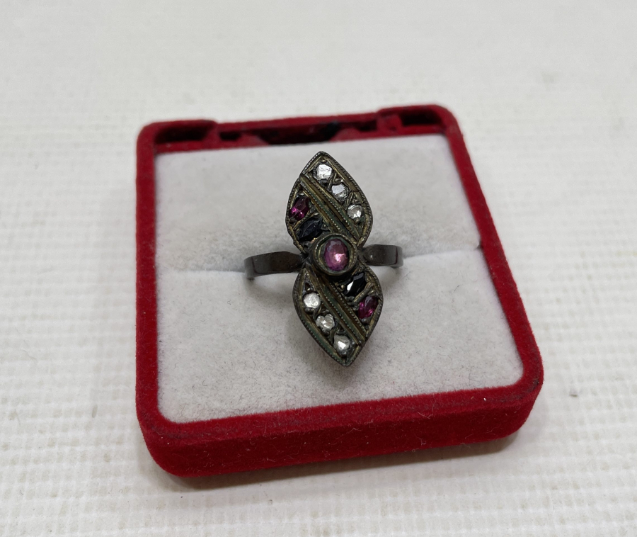 ELMAS VE YAKUT TAŞLI ANTİKA YÜZÜK