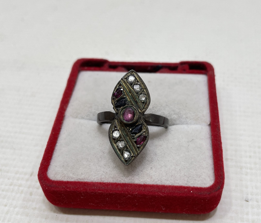 ELMAS VE YAKUT TAŞLI ANTİKA YÜZÜK