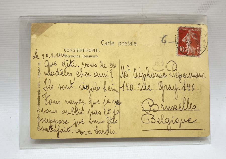 KONYA MEVLEVİHANESİNDEKİ MEVLEVİ DERVİŞLERİ GÖRSELLİ OSMANLI DÖNEMİ NADİR KARTPOSTAL