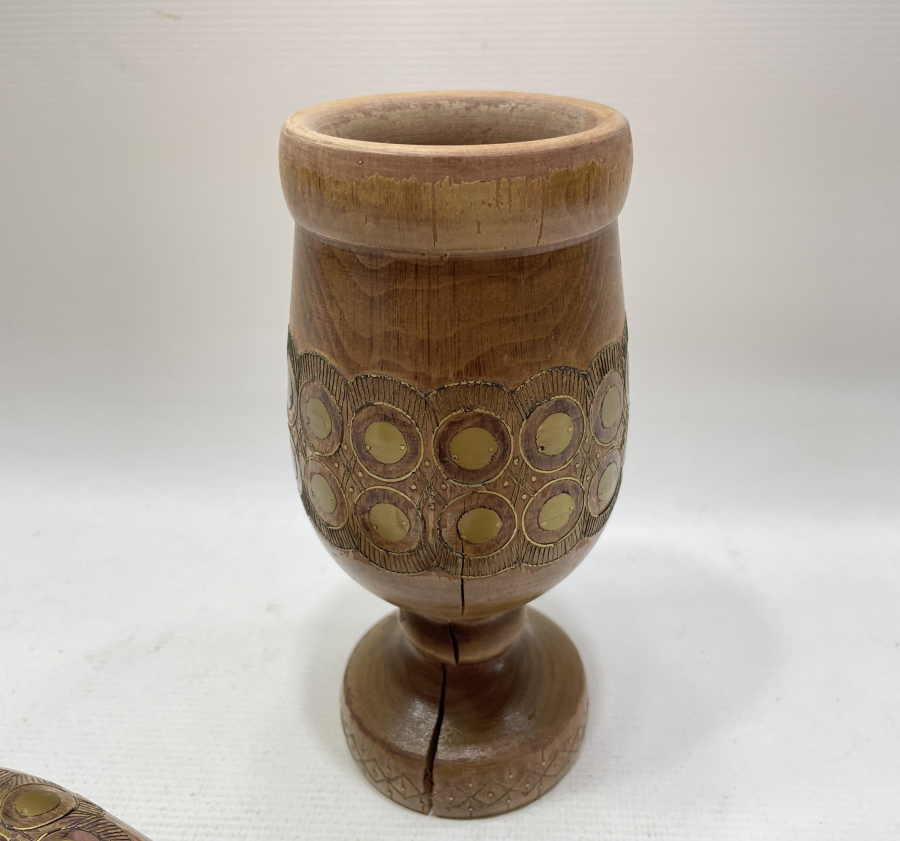 OSMANLI DÖNEMİ AFYON İŞİ İŞLEMELİ NADİR AHŞAP HAVAN