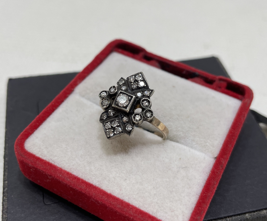 ÖZEL YAPIM ANTİKA ELMAS YÜZÜK