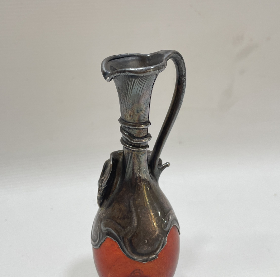 OSMANLI DÖNEMİ ÇOK NADİR GÜMÜŞ GEÇME KOPARMA CAMDAN MAMUL SİRKELİK