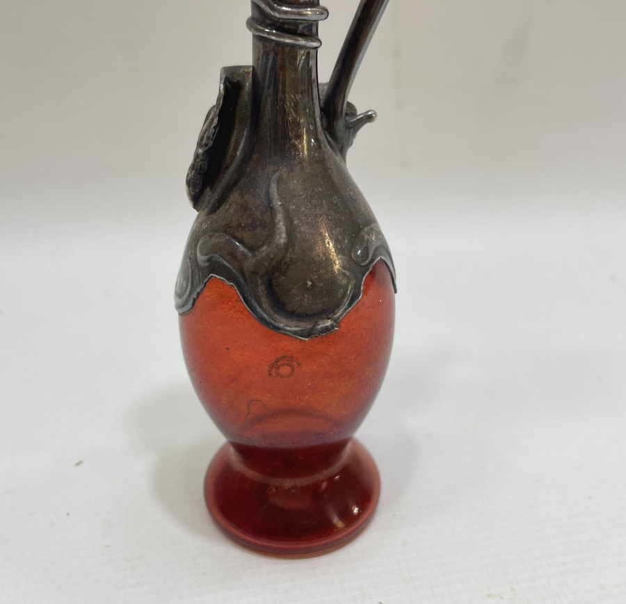 OSMANLI DÖNEMİ ÇOK NADİR GÜMÜŞ GEÇME KOPARMA CAMDAN MAMUL SİRKELİK