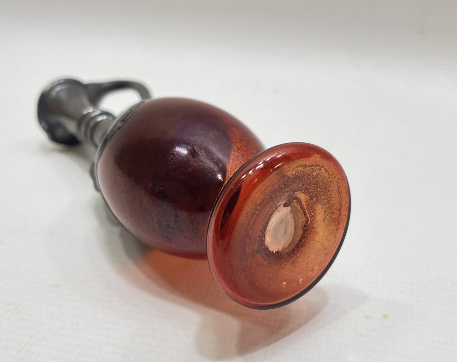 OSMANLI DÖNEMİ ÇOK NADİR GÜMÜŞ GEÇME KOPARMA CAMDAN MAMUL SİRKELİK