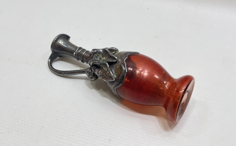 OSMANLI DÖNEMİ ÇOK NADİR GÜMÜŞ GEÇME KOPARMA CAMDAN MAMUL SİRKELİK