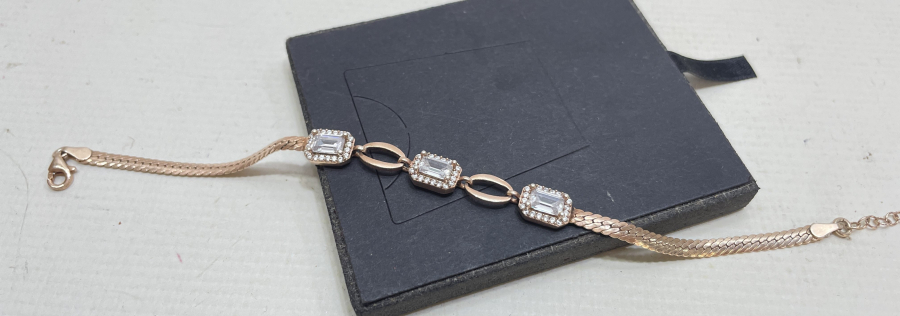 ALTIN KAPLAMA GÜMÜŞ BİLEKLİK