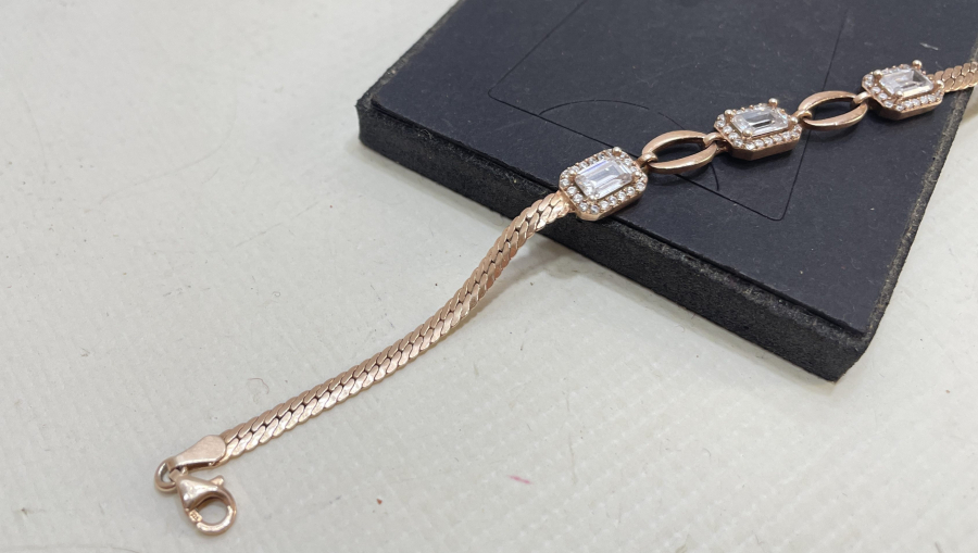 ALTIN KAPLAMA GÜMÜŞ BİLEKLİK