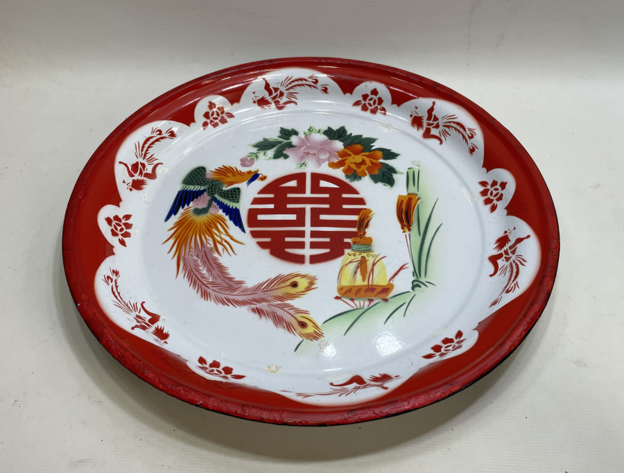 DEV BOY ANTİKA EMAYE TABAK