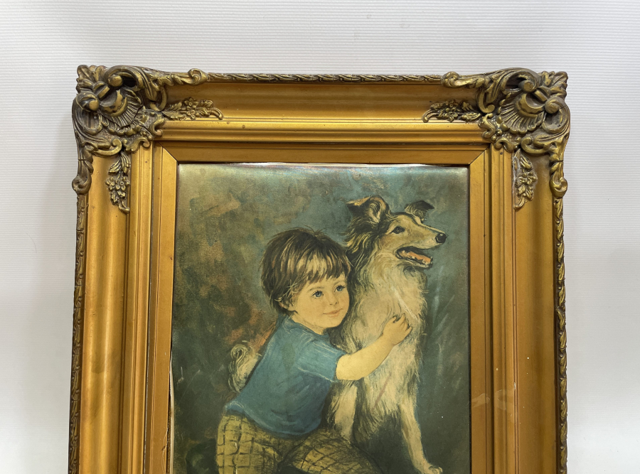 ORJİNAL ÇERÇEVESİNDE İPEK BASKI ANTİKA TABLO