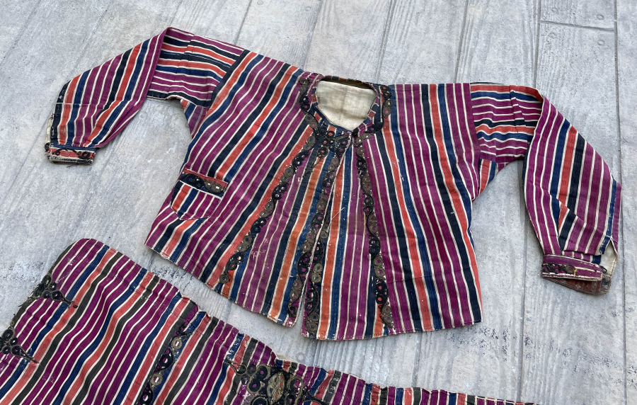 OSMANLI DÖNEMİ SIRMA VE İBRİŞİM İŞLEMELİ ŞALVAR CEPKEN TAKIMI