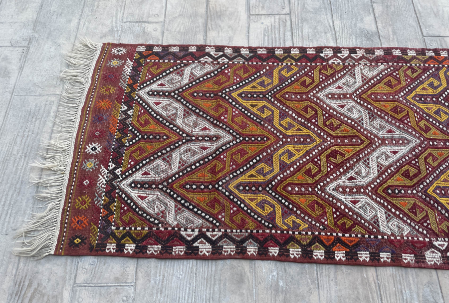 TÜRK BOYU FİGÜRLÜ ÇOK NADİR BEY İŞİ OSMANLI ÇADIR KİLİMİ