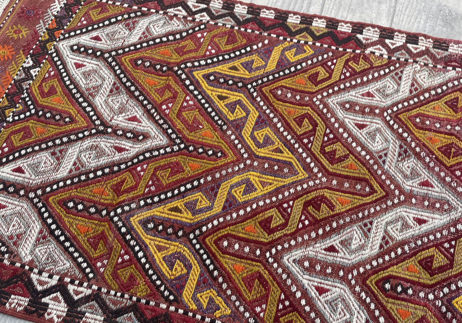 TÜRK BOYU FİGÜRLÜ ÇOK NADİR BEY İŞİ OSMANLI ÇADIR KİLİMİ