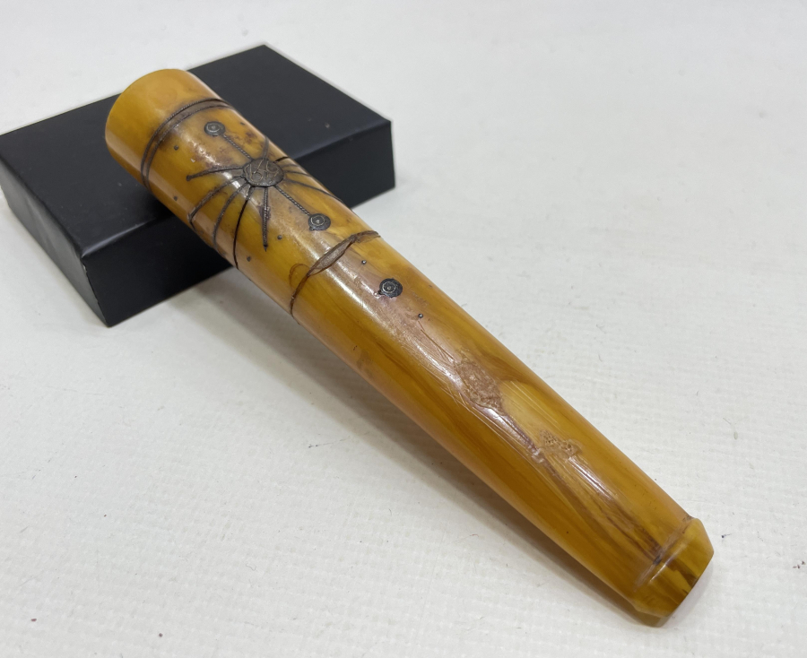 ÜZERİ OSMANLICA YAZILI DEV BOYDA AĞA İŞİ SİGARA AĞIZLIĞI