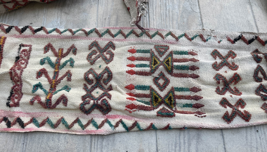 ÜZERİNDE BOY SEMBOLLERİ BULUNAN ÇOK NADİR ÇADIR BAĞI - ÇADIR PALANI