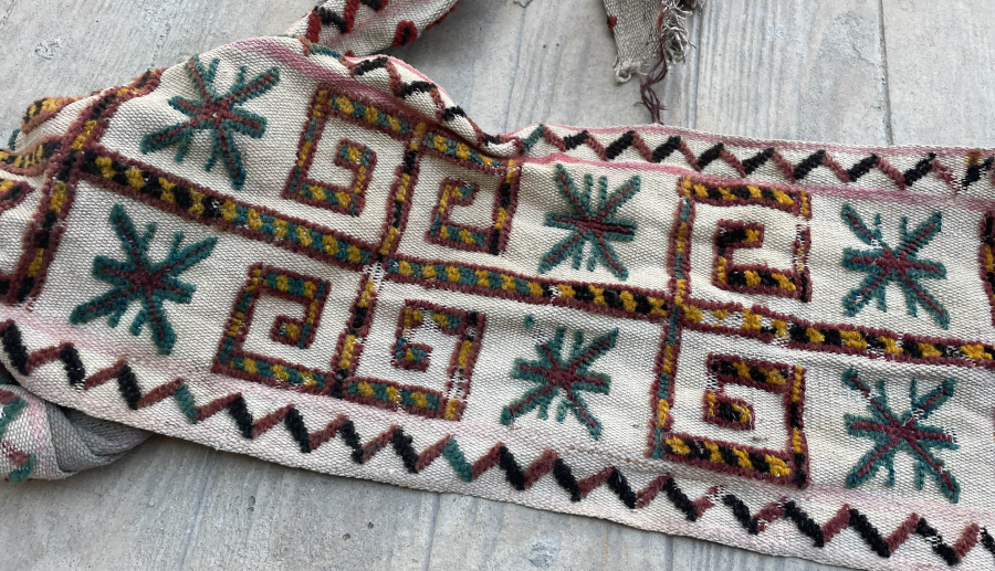 ÜZERİNDE BOY SEMBOLLERİ BULUNAN ÇOK NADİR ÇADIR BAĞI - ÇADIR PALANI