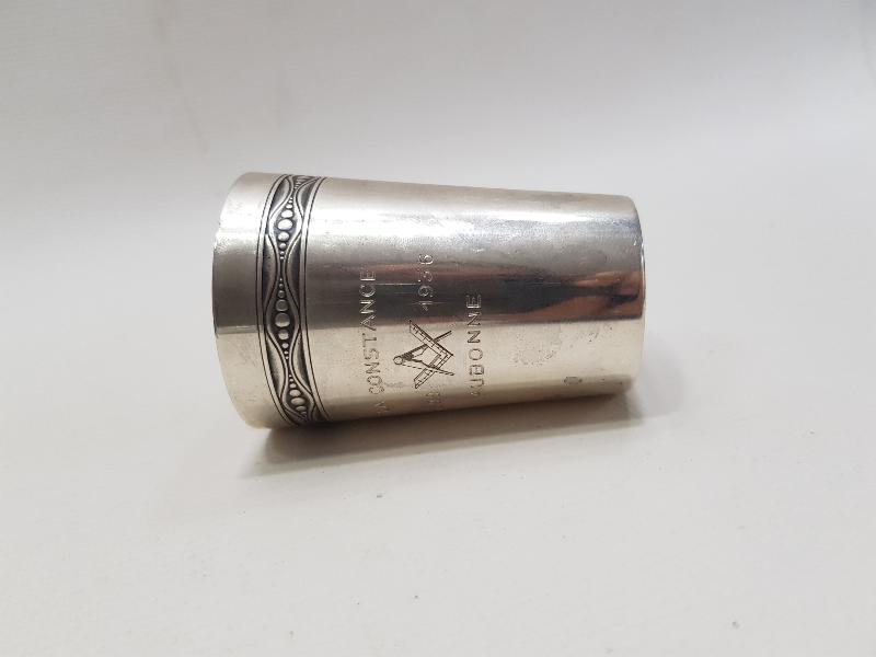 1936 TARİHLİ MASONİK GÜMÜŞ BARDAK