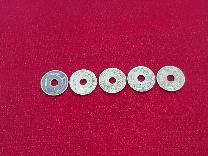 1947-1951 ARASI TAM TAKIM DELİKLİ 1 KURUŞ SETİ