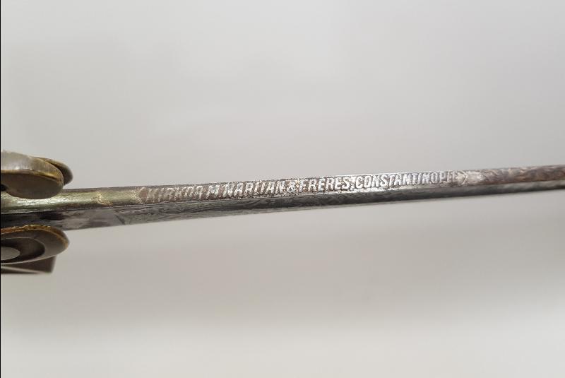 KIRKOR M. NARLIAN CONSTANTINOPLE YAZILI OSMANLI SUBAY KILICI