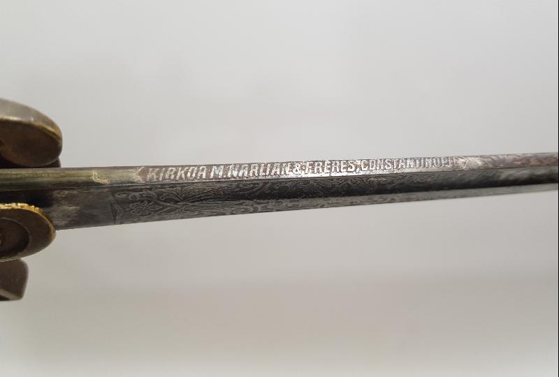 KIRKOR M. NARLIAN CONSTANTINOPLE YAZILI OSMANLI SUBAY KILICI