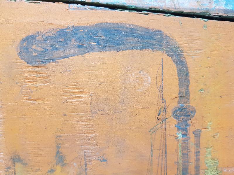 OSMANLI DÖNEMİ ÇOK NADİR SULTAN SELİM CAMİİ, KULELİ ASKERİ LİSESİ VE TÜRK BAYRAKLI GEMİ RESİMLİ SANDIK KAPAĞI