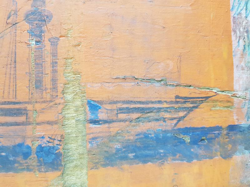 OSMANLI DÖNEMİ ÇOK NADİR SULTAN SELİM CAMİİ, KULELİ ASKERİ LİSESİ VE TÜRK BAYRAKLI GEMİ RESİMLİ SANDIK KAPAĞI