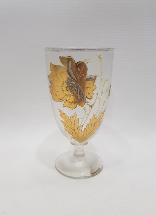 OSMANLI DÖNEMİ SARAY İŞİ ALTIN SIVAMA İŞÇİLİKLİ KRİSTAL KADEH