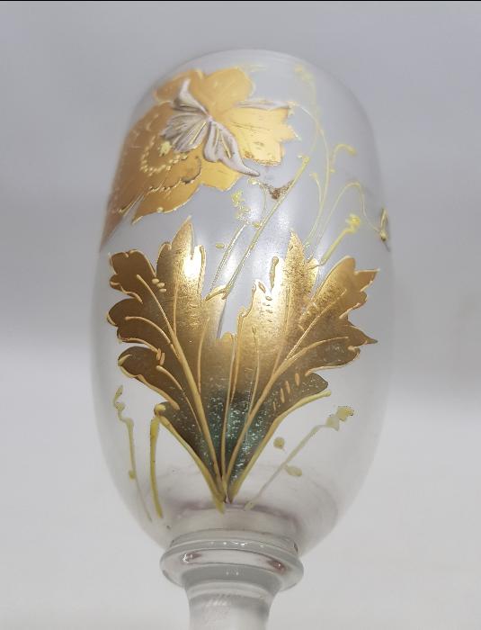 OSMANLI DÖNEMİ SARAY İŞİ ALTIN SIVAMA İŞÇİLİKLİ KRİSTAL KADEH