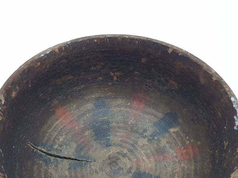 OSMANLI DÖNEMİ TEKKE İŞİ KÖK BOYALI AHŞAP KASE