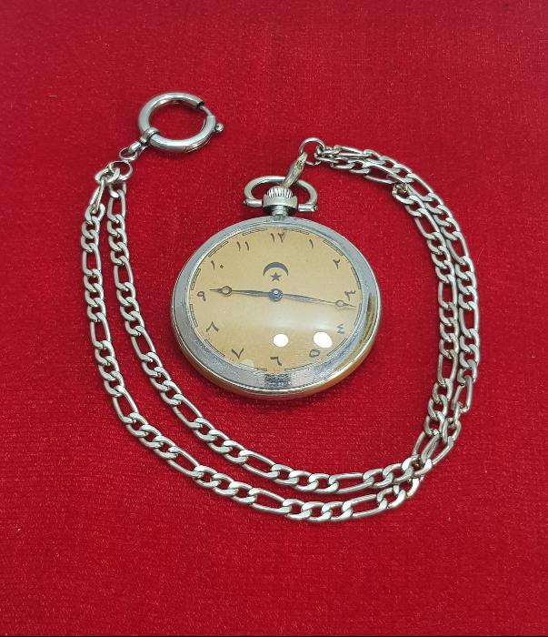 OSMANLI KADRANLI AY YILDIZLI CEP SAATİ 