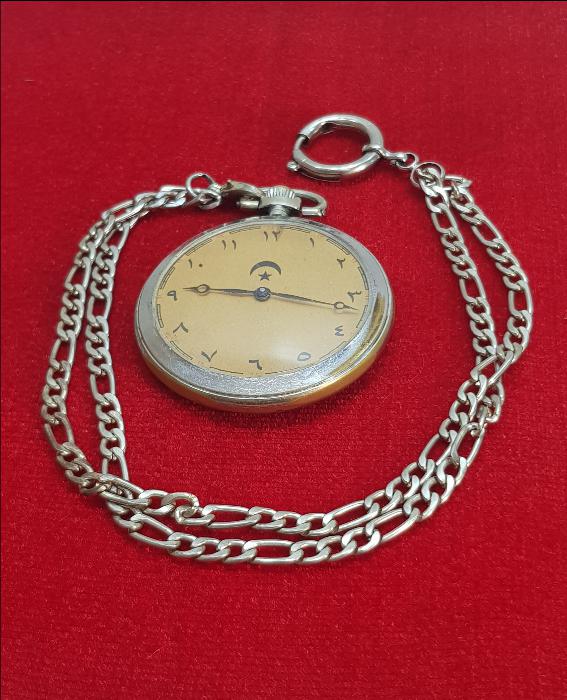 OSMANLI KADRANLI AY YILDIZLI CEP SAATİ 