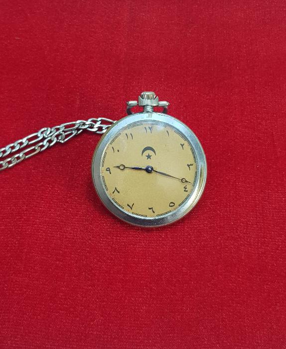 OSMANLI KADRANLI AY YILDIZLI CEP SAATİ 