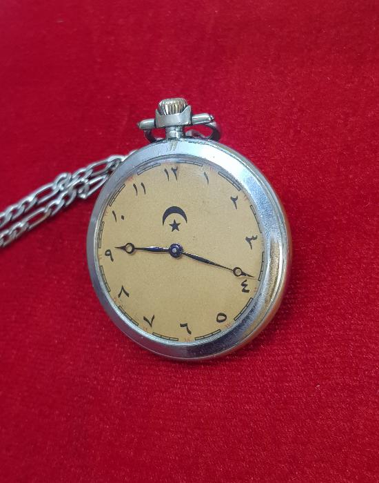 OSMANLI KADRANLI AY YILDIZLI CEP SAATİ 