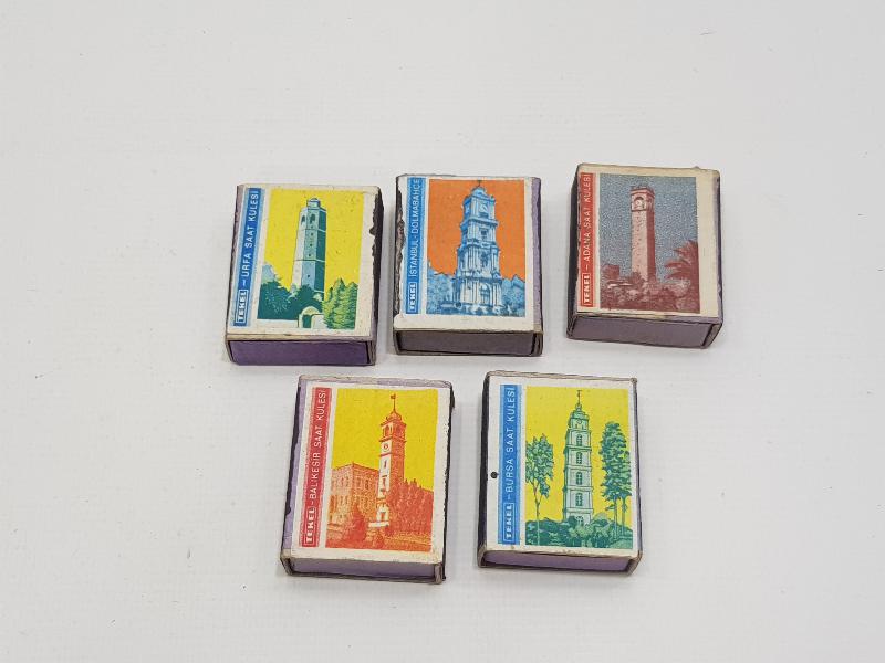 ŞEHİR SAAT KULELERİ TEMALI 5 ÇEŞİT KİBRİT