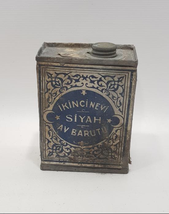 TC BARUT VE MEVADI İNFİLAKIYE İNHİSARLARI İKİNCİ NEVİ SİYAH AV BARUTU KUTUSU