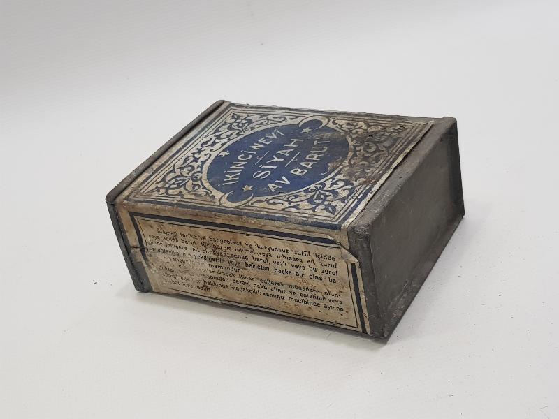 TC BARUT VE MEVADI İNFİLAKIYE İNHİSARLARI İKİNCİ NEVİ SİYAH AV BARUTU KUTUSU