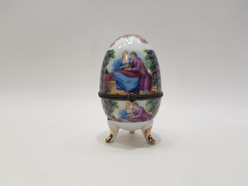 YUMURTA FORMLU WJ MARKA ANTİKA MÜCEVHER KUTUSU 