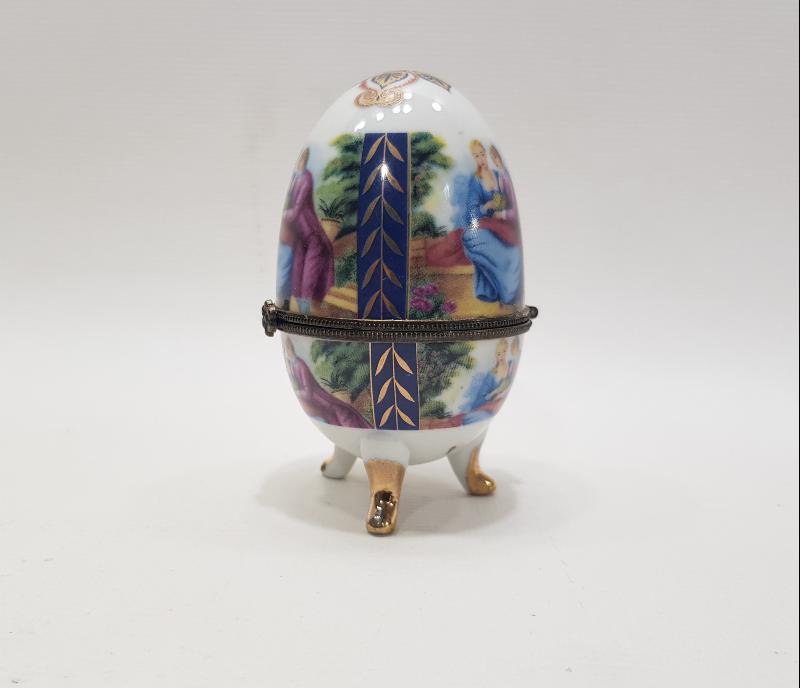 YUMURTA FORMLU WJ MARKA ANTİKA MÜCEVHER KUTUSU 