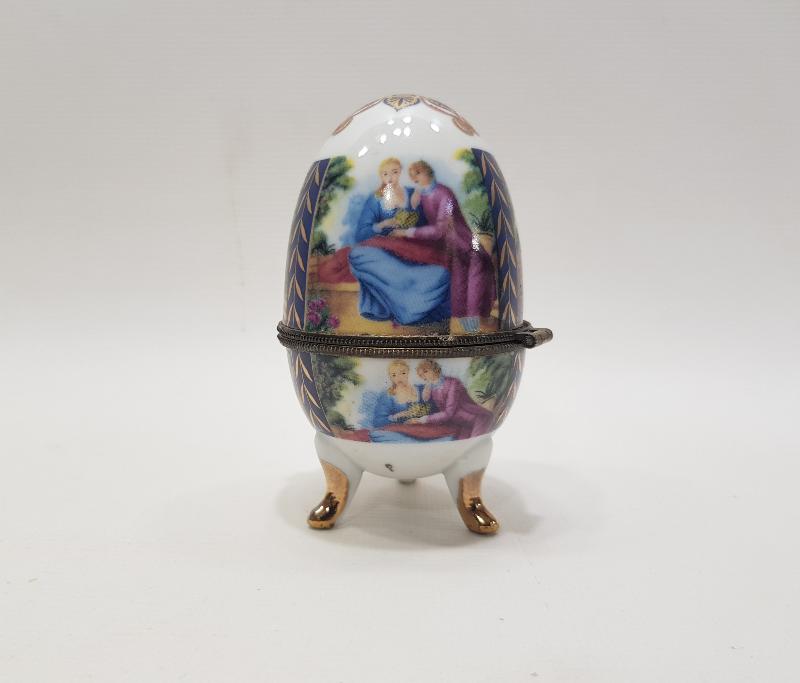 YUMURTA FORMLU WJ MARKA ANTİKA MÜCEVHER KUTUSU 